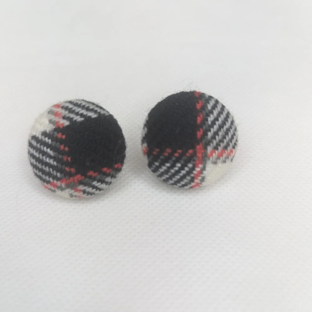 Vintage Plaid Flannel Prep School Earrings - Picture 5 of 7